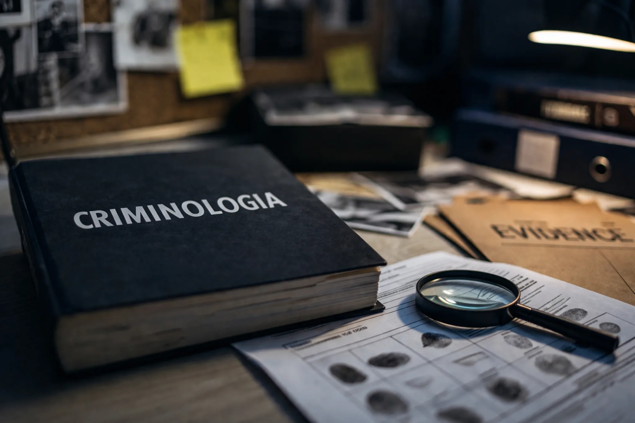 Fascicolo investigativo e lente d'ingrandimento