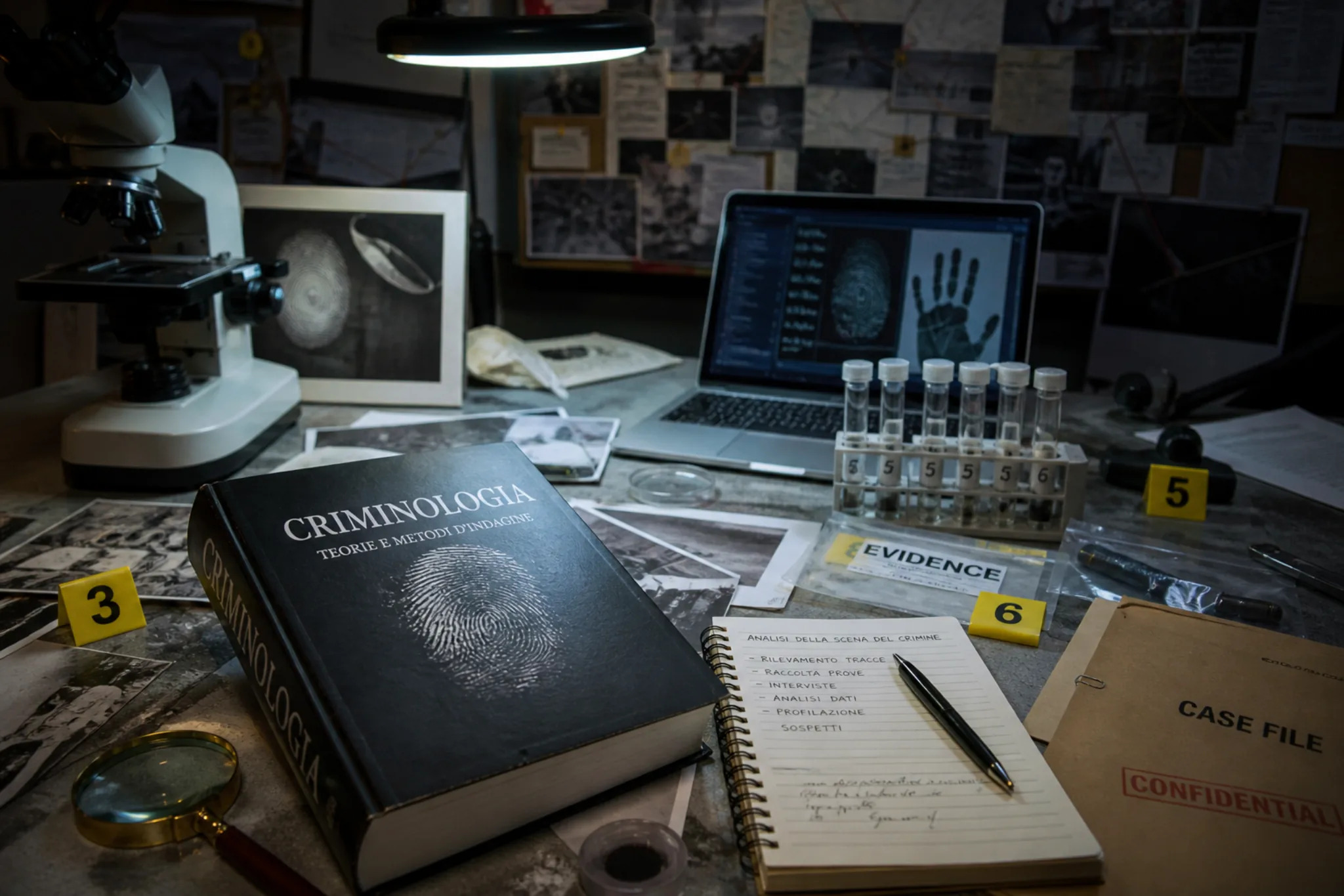 Laboratorio forense e materiale di analisi